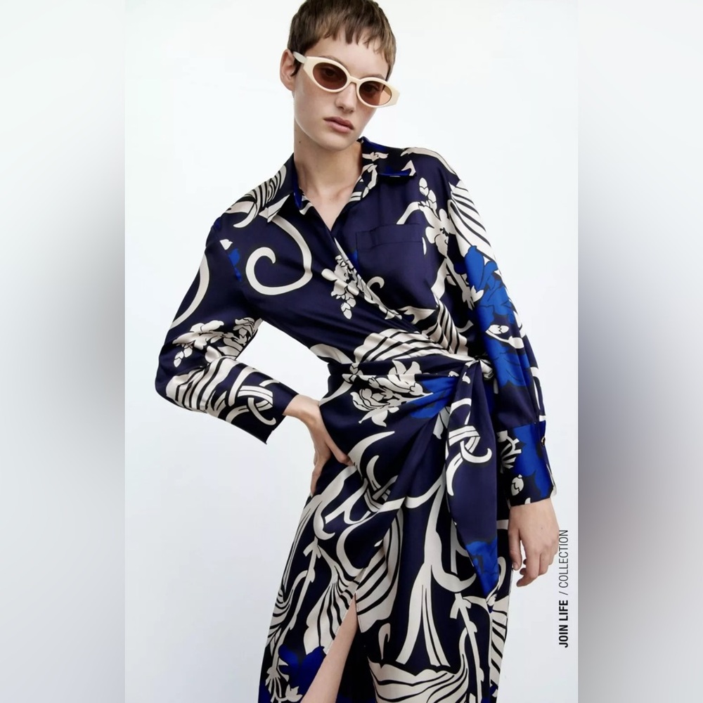 Zara Printed shirt dress
